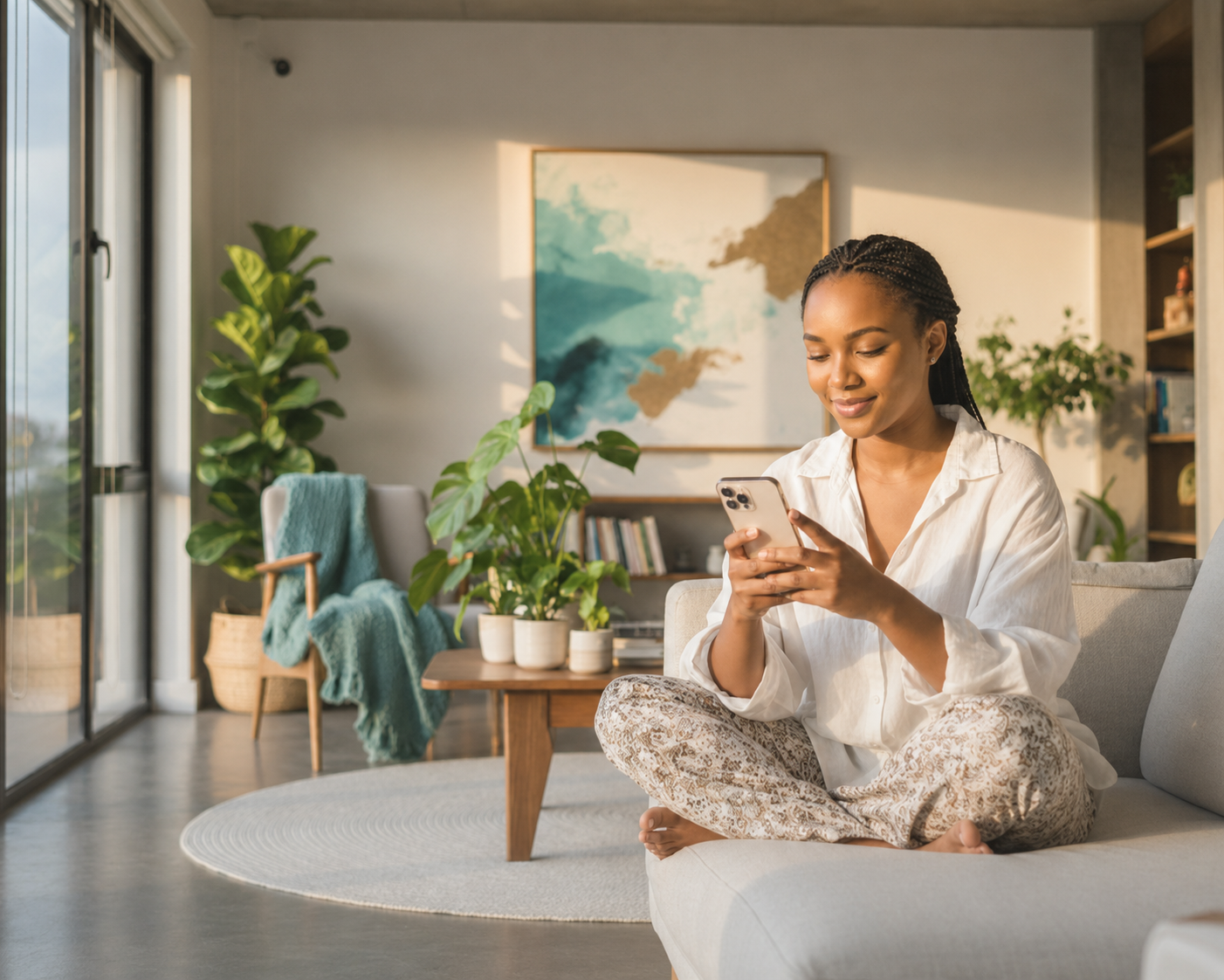 Person using SmartDr on a phone at home